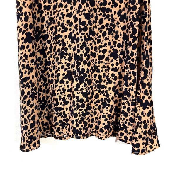 NEW Reformation Port Leopard Print Midi Dress Blitz Brown Animal French Girl - Picture 5 of 12